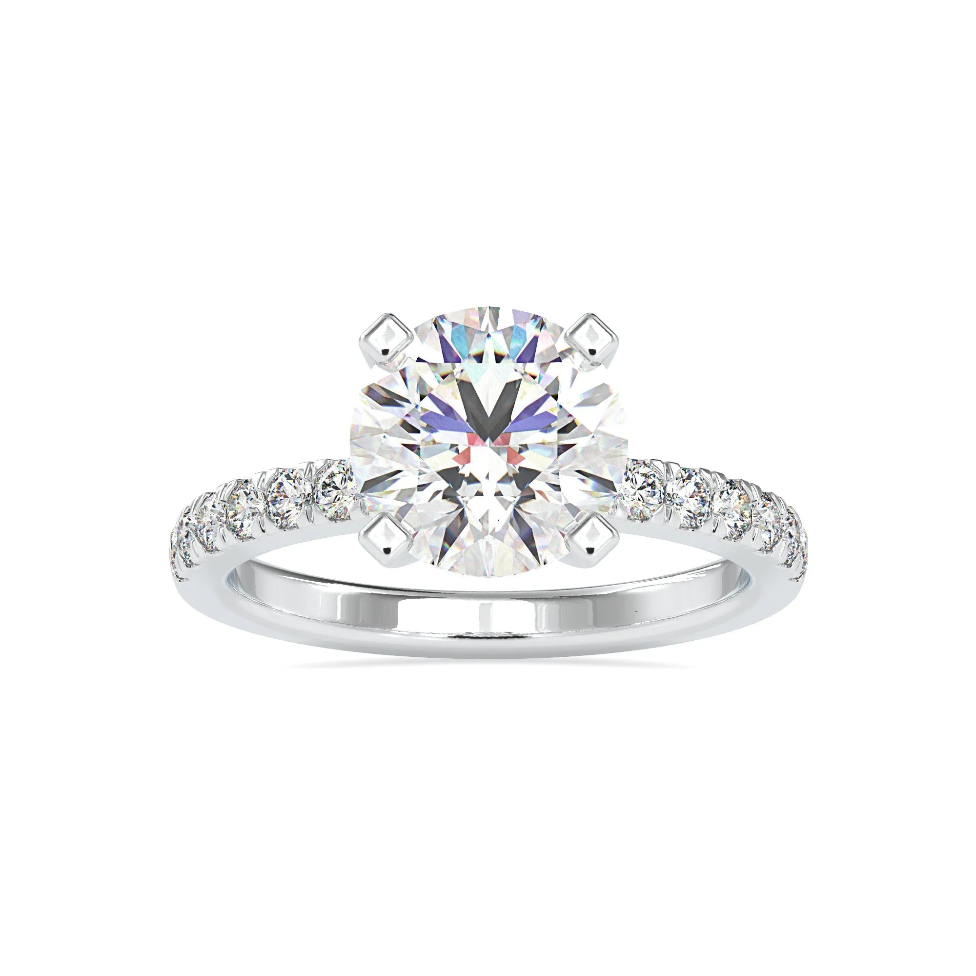 0.30cts. Solitaire Platinum Diamond Shank Engagement Ring JL PT 0114-B