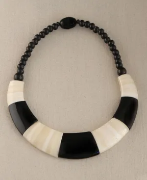 Black and White Colorblock Necklace, Nepal
