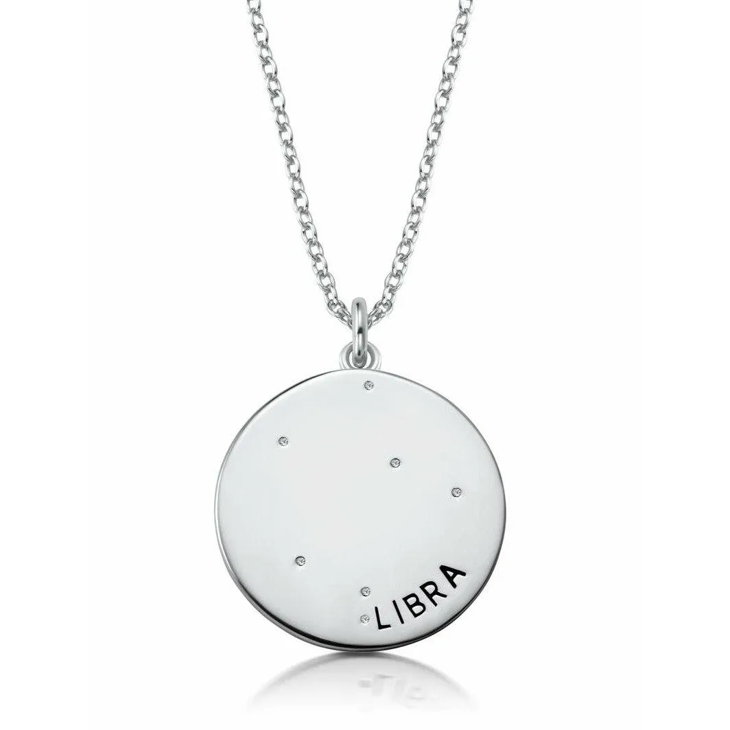 CRISLU LIBRA - ZODIAC NECKLACE FINISHED IN PURE PLATINUM