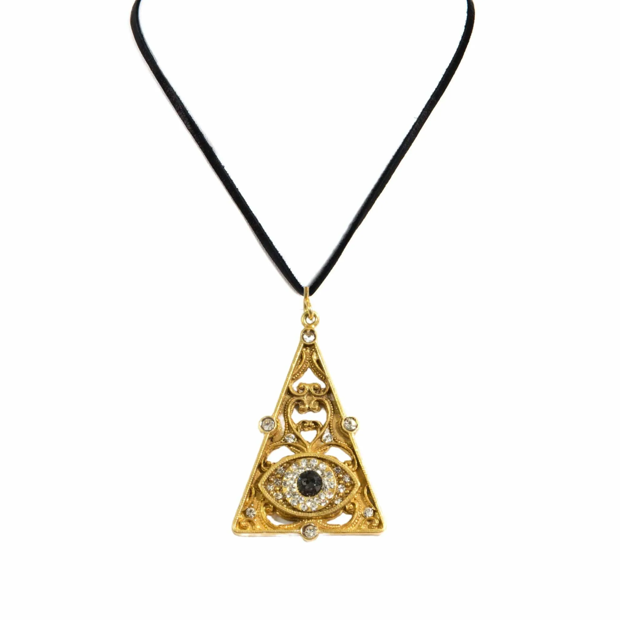 Eye of Fatima Pyramid Necklace Charm