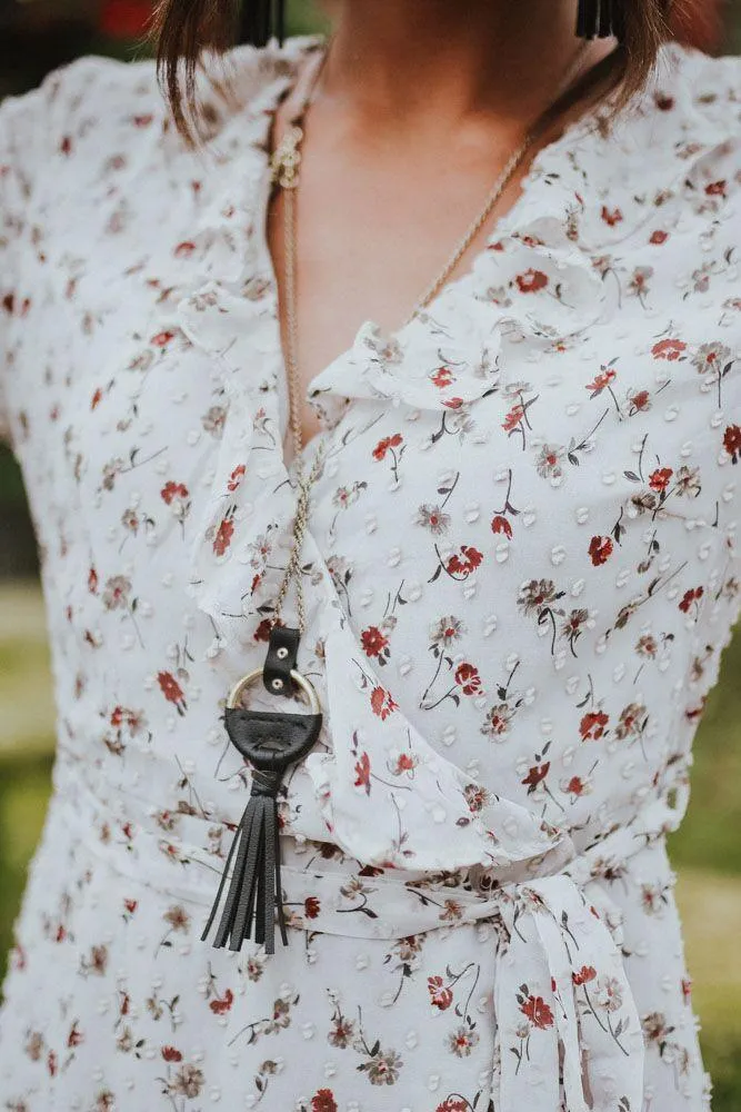 Lucky Me Tassel Necklace in Black