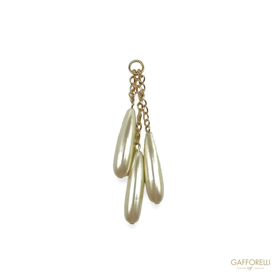 Tassel with Mother of Pearls and Metal D426 - Gafforelli Srl